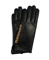 Genuine Leather Glove With Gold Stitch Detail